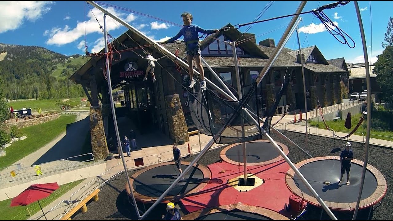 Kids bungee trampoline at Jackson Hole Mountain Resort